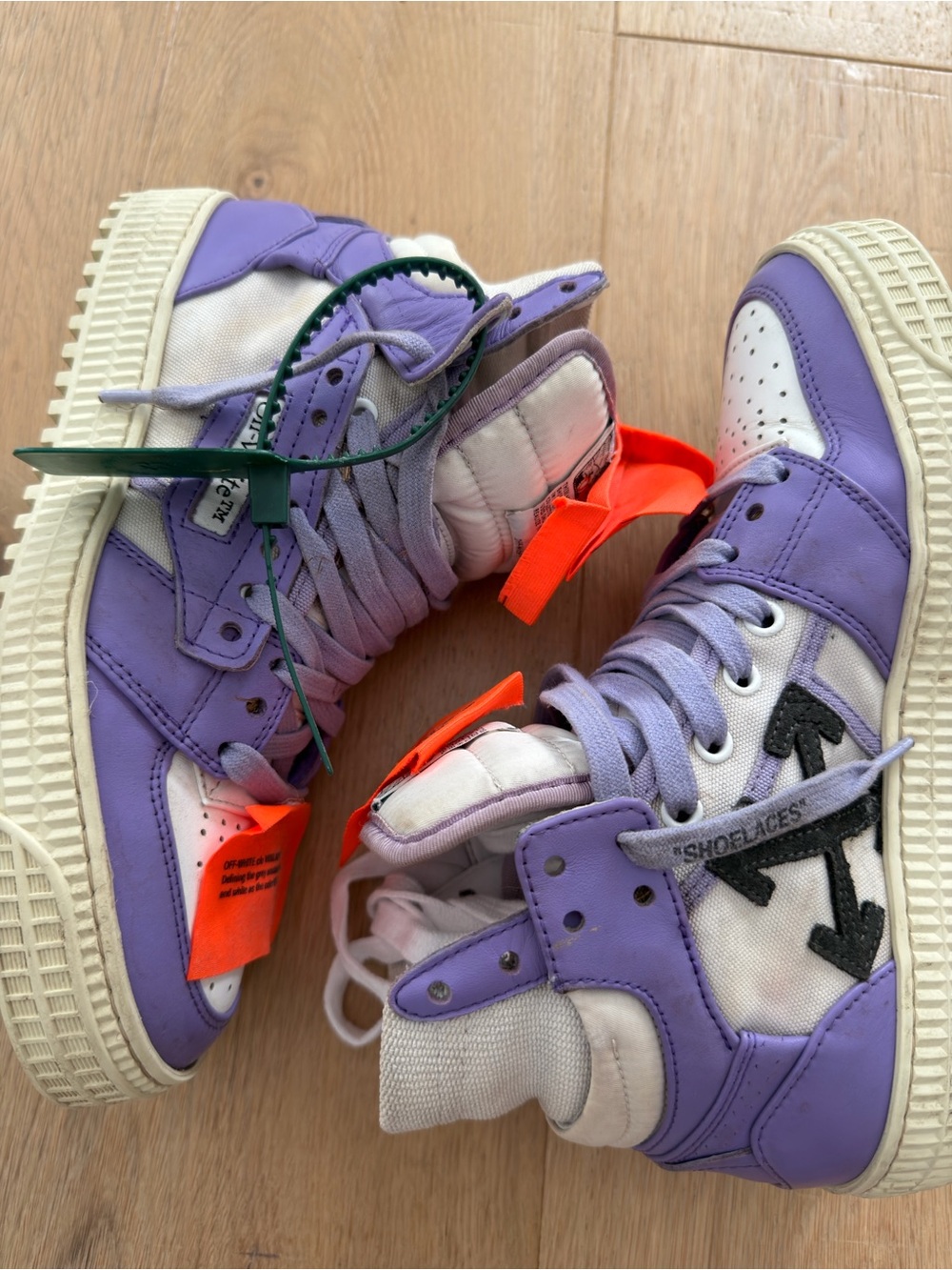 Off-White Purple and White Women’s Sneakers - Picture 4 of 8